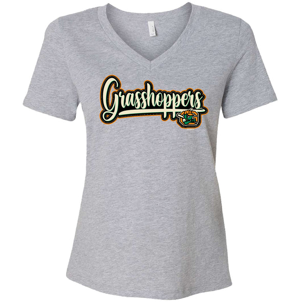 Ladies Heather Gray V-Neck Tee